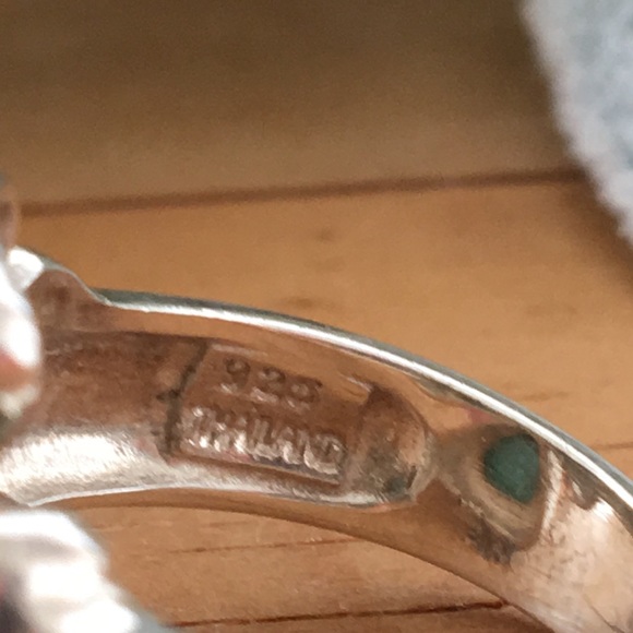 [ Sterling Silver 925 Floral Turquoise Ring ] 5? - Picture 6 of 7